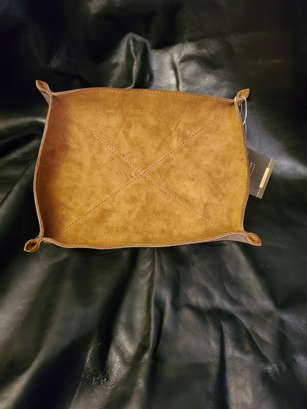 Leather catchall, valet tray.